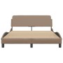 Bettgestell mit Kopfteil aus Cappuccino-Kunstleder, 140 x 190 cm von , Betten und Lattenroste - Ref: Foro24-373182, Preis: 14...