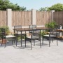 Set de comedor de jardín 7 pzas y cojines ratán sintético negro
