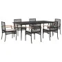 7-piece garden dining set and black synthetic rattan cushions by , Garden sets - Ref: Foro24-3213601, Price: 513,33 €, Discou...