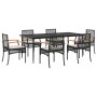 7-teiliges Garten-Essset und schwarze Kissen aus synthetischem Rattan von , Gartensets - Ref: Foro24-3213601, Preis: 542,07 €...