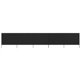 Paravientos de playa de 5 paneles tela negro 600x160cm de vidaXL, Sombrillas - Ref: Foro24-47170, Precio: 83,78 €, Descuento: %