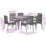 Garten-Essgruppe 7-teilig und graue synthetische Rattankissen von , Gartensets - Ref: Foro24-3213572, Preis: 441,44 €, Rabatt: %