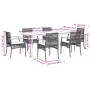 7-piece garden dining set and black synthetic rattan cushions by , Garden sets - Ref: Foro24-3213601, Price: 513,33 €, Discou...