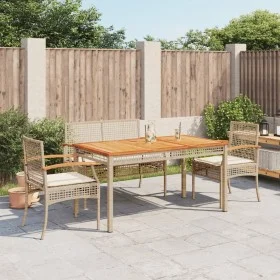 Garden dining set with cushions 4 pieces beige synthetic rattan by , Garden sets - Ref: Foro24-3213585, Price: 410,07 €, Disc...