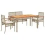 Set de comedor jardín con cojines 4 pzas ratán sintético beige de , Conjuntos de jardín - Ref: Foro24-3213585, Precio: 410,04...