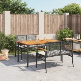 3-piece garden dining set with black synthetic rattan cushions by , Garden sets - Ref: Foro24-3213566, Price: 344,52 €, Disco...