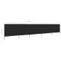 Paravientos de playa de 5 paneles tela negro 600x160cm de vidaXL, Sombrillas - Ref: Foro24-47170, Precio: 83,78 €, Descuento: %