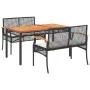 3-piece garden dining set with black synthetic rattan cushions by , Garden sets - Ref: Foro24-3213566, Price: 344,52 €, Disco...