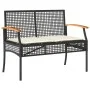3-teilige Garten-Essgruppe mit schwarzen Kissen aus synthetischem Rattan von , Gartensets - Ref: Foro24-3213566, Preis: 344,4...