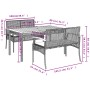 3-teilige Garten-Essgruppe mit schwarzen Kissen aus synthetischem Rattan von , Gartensets - Ref: Foro24-3213566, Preis: 320,6...