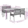 3-teilige Garten-Essgruppe mit schwarzen Kissen aus synthetischem Rattan von , Gartensets - Ref: Foro24-3213566, Preis: 344,4...