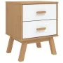 Nachttisch OLDEN aus massivem Kiefernholz in Weiß und Braun von , Nachttische - Ref: Foro24-358584, Preis: 78,38 €, Rabatt: %