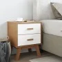 Nachttisch OLDEN aus massivem Kiefernholz in Weiß und Braun von , Nachttische - Ref: Foro24-358584, Preis: 78,38 €, Rabatt: %