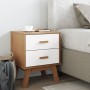 Nachttisch OLDEN aus massivem Kiefernholz in Weiß und Braun von , Nachttische - Ref: Foro24-358584, Preis: 74,06 €, Rabatt: %