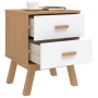 Nachttisch OLDEN aus massivem Kiefernholz in Weiß und Braun von , Nachttische - Ref: Foro24-358584, Preis: 74,06 €, Rabatt: %