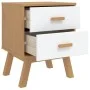 Nachttisch OLDEN aus massivem Kiefernholz in Weiß und Braun von , Nachttische - Ref: Foro24-358584, Preis: 78,38 €, Rabatt: %