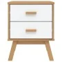 Nachttisch OLDEN aus massivem Kiefernholz in Weiß und Braun von , Nachttische - Ref: Foro24-358584, Preis: 78,38 €, Rabatt: %
