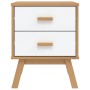 Nachttisch OLDEN aus massivem Kiefernholz in Weiß und Braun von , Nachttische - Ref: Foro24-358584, Preis: 74,06 €, Rabatt: %