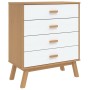 OLDEN bedside table solid white and brown pine wood by , Drawers - Ref: Foro24-358590, Price: 143,37 €, Discount: %