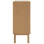 OLDEN bedside table solid white and brown pine wood by , Drawers - Ref: Foro24-358590, Price: 152,16 €, Discount: %