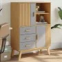 OLDEN sideboard solid pine wood brown and gray 85x43x125 cm by , Sideboards - Ref: Foro24-358616, Price: 253,07 €, Discount: %