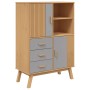 OLDEN sideboard solid pine wood brown and gray 85x43x125 cm by , Sideboards - Ref: Foro24-358616, Price: 257,14 €, Discount: %