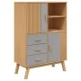 OLDEN sideboard solid pine wood brown and gray 85x43x125 cm by , Sideboards - Ref: Foro24-358616, Price: 253,07 €, Discount: %