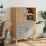 OLDEN sideboard solid pine wood brown and gray 85x43x125 cm by , Sideboards - Ref: Foro24-358616, Price: 253,07 €, Discount: %