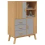 OLDEN Sideboard aus massivem Kiefernholz braun und grau 85x43x125 cm von , Sideboards - Ref: Foro24-358616, Preis: 253,05 €, ...