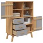 OLDEN sideboard solid pine wood brown and gray 85x43x125 cm by , Sideboards - Ref: Foro24-358616, Price: 257,14 €, Discount: %