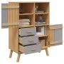 OLDEN sideboard solid pine wood brown and gray 85x43x125 cm by , Sideboards - Ref: Foro24-358616, Price: 253,07 €, Discount: %