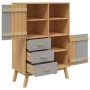 OLDEN sideboard solid pine wood brown and gray 85x43x125 cm by , Sideboards - Ref: Foro24-358616, Price: 253,07 €, Discount: %
