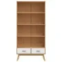 OLDEN 4-stöckiges Regal aus massivem Kiefernholz in Braun und Weiß von , Bücherregale und Regale - Ref: Foro24-358614, Preis:...
