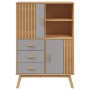 OLDEN sideboard solid pine wood brown and gray 85x43x125 cm by , Sideboards - Ref: Foro24-358616, Price: 257,14 €, Discount: %