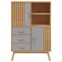 OLDEN sideboard solid pine wood brown and gray 85x43x125 cm by , Sideboards - Ref: Foro24-358616, Price: 253,07 €, Discount: %