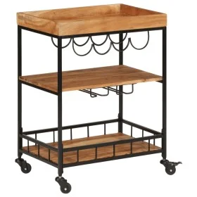 Solid acacia wood and iron bar cart 60x40x80 cm by , Kitchen and dining carts - Ref: Foro24-372753, Price: 134,18 €, Discount: %