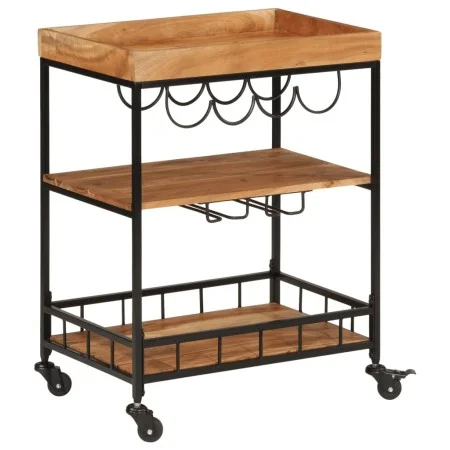 Barwagen aus massivem Akazienholz und Eisen, 60 x 40 x 80 cm von , Küchen- und Speisewagen - Ref: Foro24-372753, Preis: 134,0...