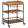 Barwagen aus massivem Akazienholz und Eisen, 60 x 40 x 80 cm von , Küchen- und Speisewagen - Ref: Foro24-372753, Preis: 134,0...