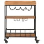 Barwagen aus massivem Akazienholz und Eisen, 60 x 40 x 80 cm von , Küchen- und Speisewagen - Ref: Foro24-372753, Preis: 136,2...