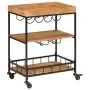 Barwagen aus massivem Akazienholz und Eisen, 60 x 40 x 80 cm von , Küchen- und Speisewagen - Ref: Foro24-372753, Preis: 134,0...