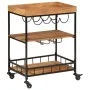 Barwagen aus massivem Akazienholz und Eisen, 60 x 40 x 80 cm von , Küchen- und Speisewagen - Ref: Foro24-372753, Preis: 134,0...