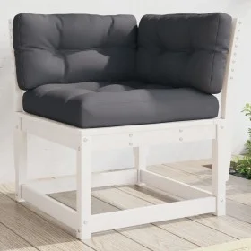 Garten-Ecksofa und Kissen aus weißem Kiefernholz, 73 x 73 x 78 cm von , Outdoor-Sofas - Ref: Foro24-844685, Preis: 100,84 €, ...