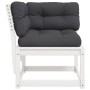 Garten-Ecksofa und Kissen aus weißem Kiefernholz, 73 x 73 x 78 cm von , Outdoor-Sofas - Ref: Foro24-844685, Preis: 101,74 €, ...