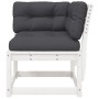 Garten-Ecksofa und Kissen aus weißem Kiefernholz, 73 x 73 x 78 cm von , Outdoor-Sofas - Ref: Foro24-844685, Preis: 101,74 €, ...