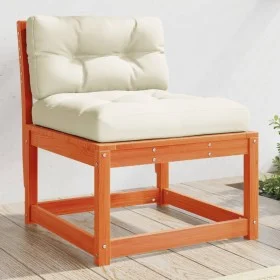 Garden sofa with wax brown solid pine wood cushions by , Outdoor sofas - Ref: Foro24-844691, Price: 81,92 €, Discount: %