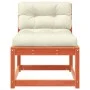 Garden sofa with wax brown solid pine wood cushions by , Outdoor sofas - Ref: Foro24-844691, Price: 81,90 €, Discount: %