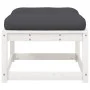 Gartenhocker mit massiven Kissen aus weißem Kiefernholz von , Outdoor-Sofas - Ref: Foro24-844700, Preis: 61,09 €, Rabatt: %