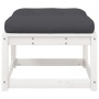 Gartenhocker mit massiven Kissen aus weißem Kiefernholz von , Outdoor-Sofas - Ref: Foro24-844700, Preis: 61,63 €, Rabatt: %