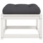 Gartenhocker mit massiven Kissen aus weißem Kiefernholz von , Outdoor-Sofas - Ref: Foro24-844700, Preis: 61,09 €, Rabatt: %