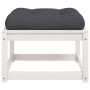 Gartenhocker mit massiven Kissen aus weißem Kiefernholz von , Outdoor-Sofas - Ref: Foro24-844700, Preis: 61,63 €, Rabatt: %